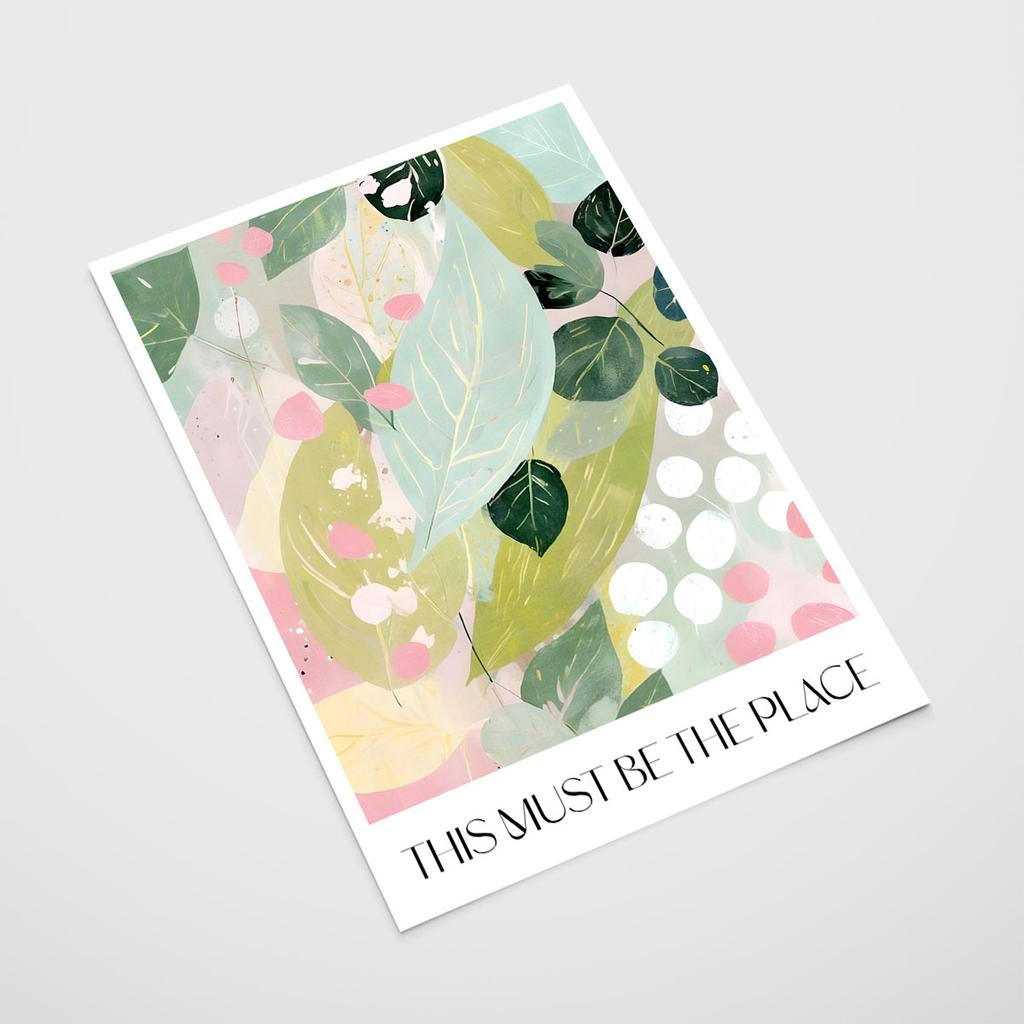 Poster Green Leaves Composition