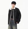 Unisex Retro Woolen Lapel Zipper Jacket - Faux Two-Piece Design for Autumn/Winter Casual Wear