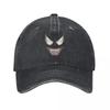 Halloween Big Face Grin Baseball Caps Distressed Washed Snapback Hat Outdoor Workouts Unstructured Soft Hats Cap