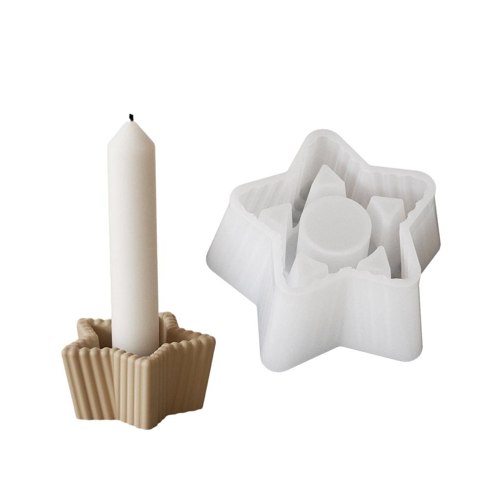 Flexible Silicone Candle Holder Molds For DIY Crafting Heart Star And Round Shapes Ideal For Home Decors And Gifts
