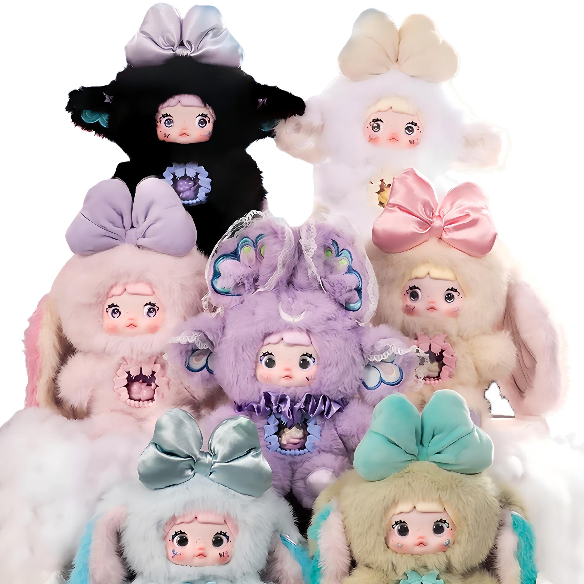 (Official License) Nommi-Fantasy World Series Plush Blind Box, Fluffy Stuffed Toy with Lace Ears for Kids Room Decor and Gift (1 of 7 Possible random 1