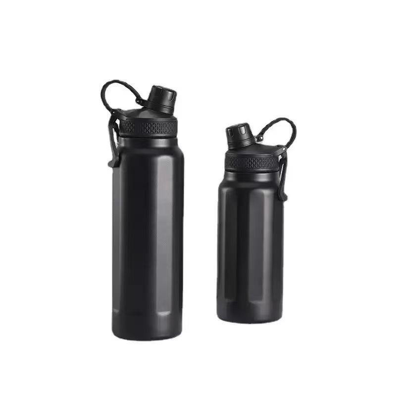Large Capacity Stainless Steel Insulated Sports Bottle with Handle - Customizable for Outdoor Fitness