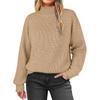 Solid color pullover turtleneck sweater top long sleeve sweater for women