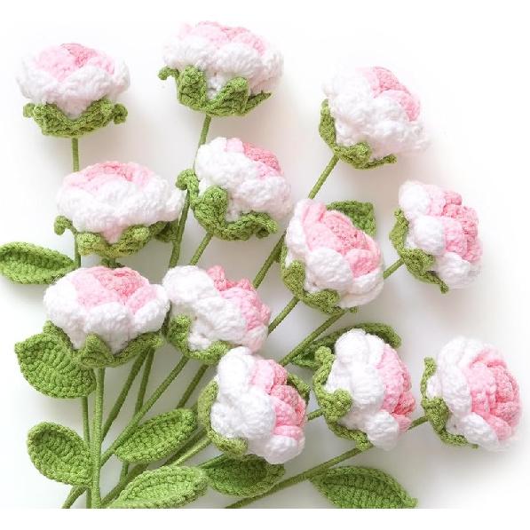 Artificial Daisy Flowers Crochet Flowers Completed Handmade Daisy for Home Decoration and Valentine s Day Birthday Wedding Home Decoration Gift,12Pcs