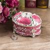 Elegant Oval Jewelry Box With Rhinestone Decor Zinc Alloy Gift Case Women Birthday Wedding Travel Souvenir Storage
