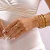 New Women Zircon Inlaid Multilayer Finger Ring Bracelet, Minimalist Exquisite Stainless Steel Bracelet Fashion Versatile Jewelry