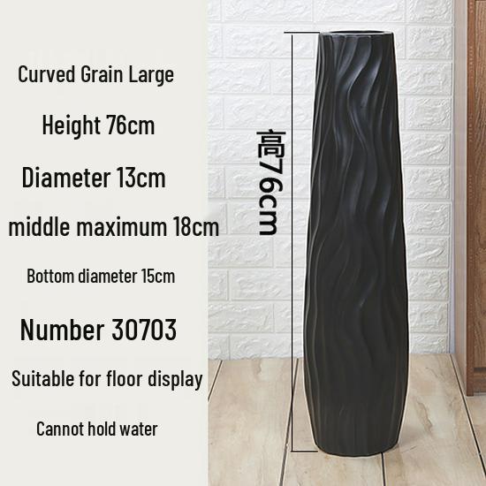 

Велика Сучасна Скандинавська Керамічна Підлогова Ваза: Чорно-білий мінімалістичний дизайн для сухоцвітів та французьких композицій у вітальні