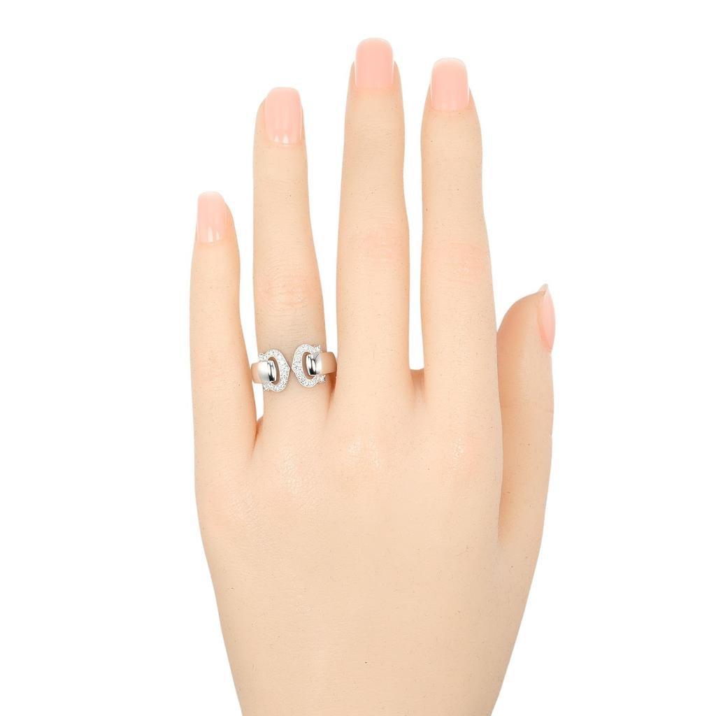 Cartier 2C Bokuruse Ring K18 White Gold/diamond #4.5(US Size) 9.27g Women Used