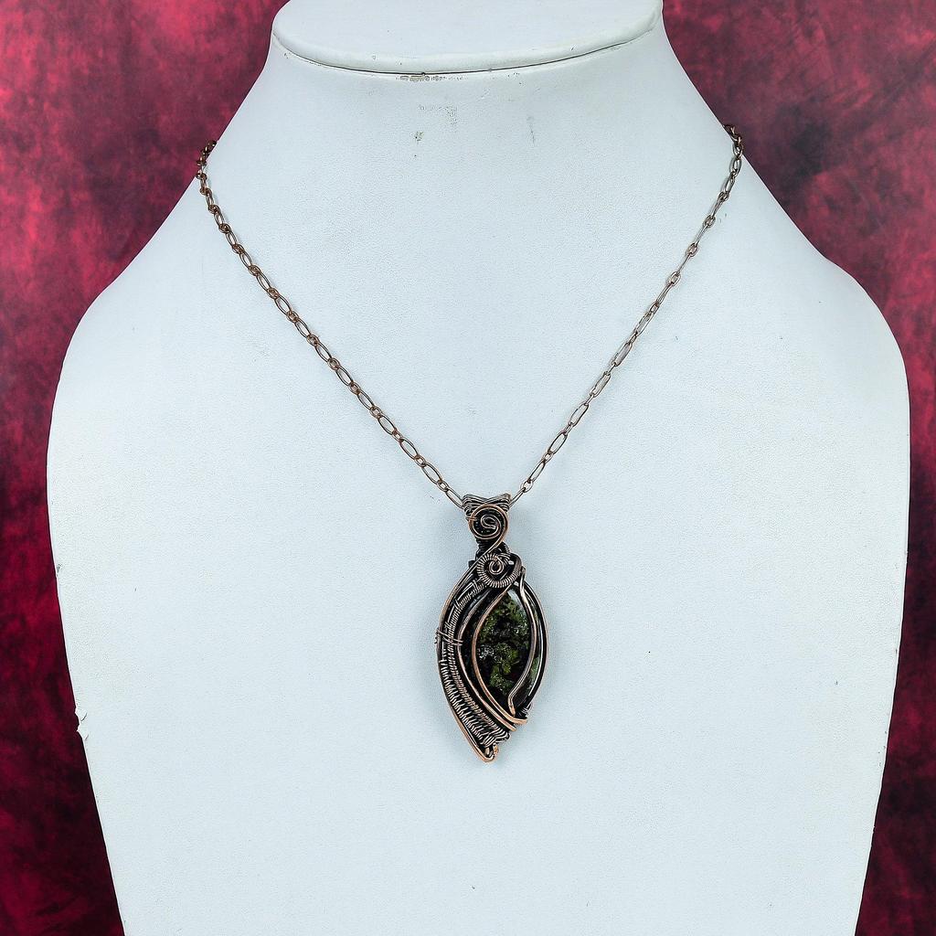 Dragon Bloodstone Pendant Genuine Gemstone Pendant Copper Wire Wrapped Jewelry