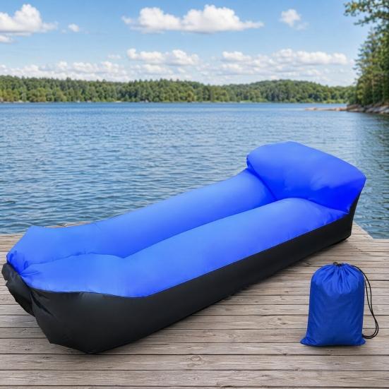 Sofá de Aire Inflable para Exteriores, Sillón Inflable Plegable Portátil, Silla Tumbona de Aire Ergonómica Anti Fugas para Exteriores, Playa, Senderismo, Picnic