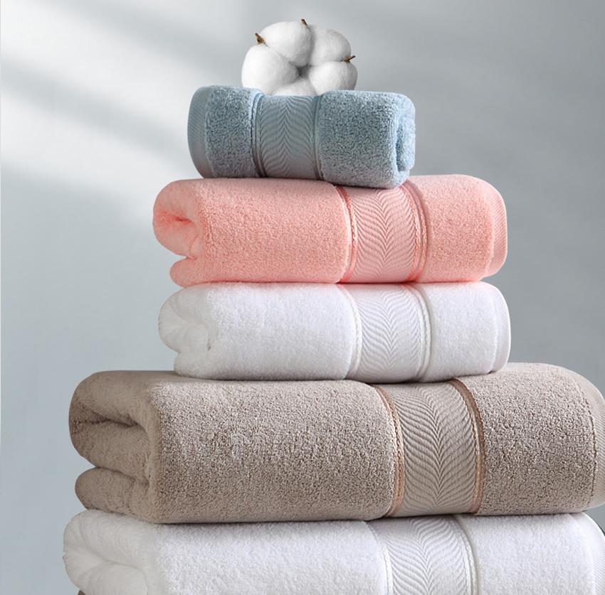 Luxury Pure Cotton Towels Solid Color Face Hand Bath Towel Soft Thick Large for Adults Kids Home Bathroom Spa Toalla Serviette