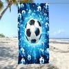 Green Football Field Soccer Ball Beach Towel Sand Free Quick Dry Blanket Sport Game Pitch Print Towel for Summer Beach