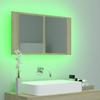 LED Bathroom Mirror Cabinet In Sonoma Oak 80 X 12 X 45 Cm Acrylic