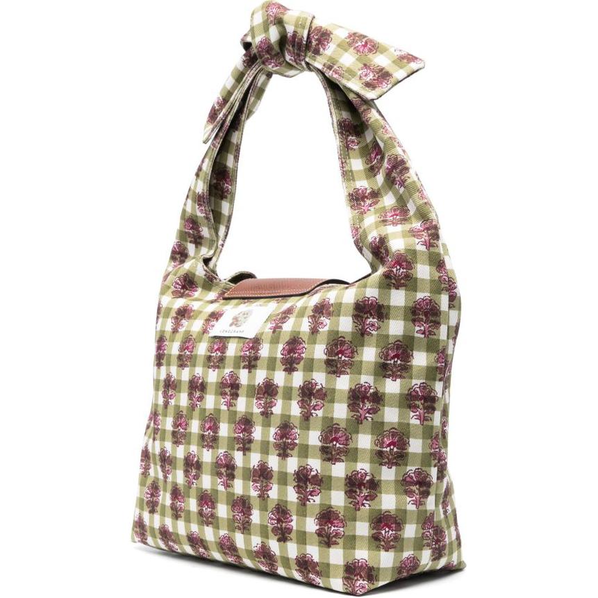 Longchamp Le Pliage Printed Snap Flap Fabric Tote Bag Medium Women Tote Bags Artichoke-Green 10303HGGM04