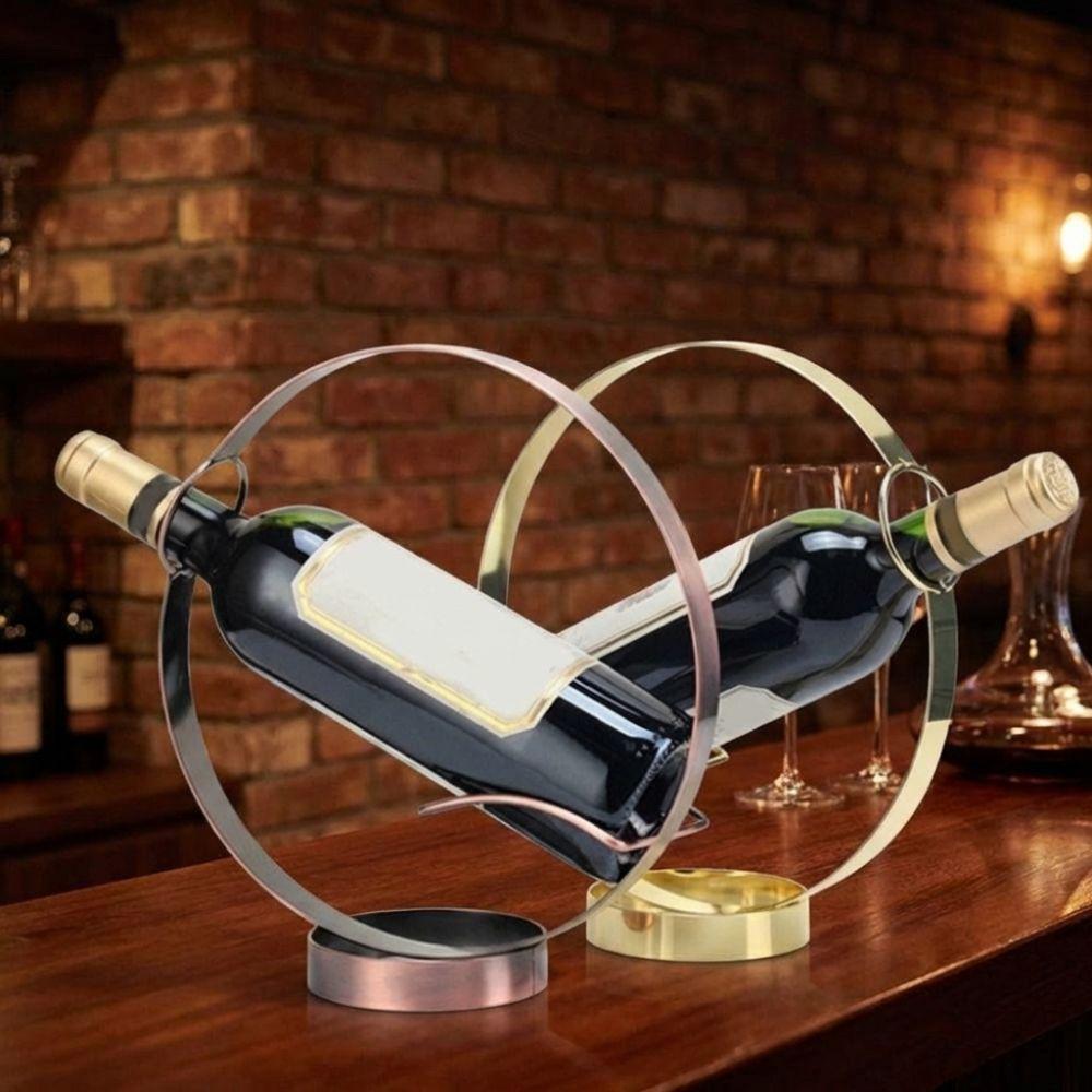 Freistehender runder Eisen-Weinregal Einzelner Rotwein-Ausstellungsständer Moderner Weinflaschenständer Restaurant