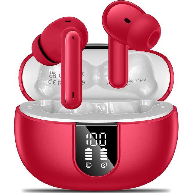 Wireless Earbuds, 2024 Wireless Headphones HiFi Stereo Earphones with 4 ENC Noise Canceling Mic, 42Hs Playtime In Ear Earbud, Bluetooth 5.3 Sport