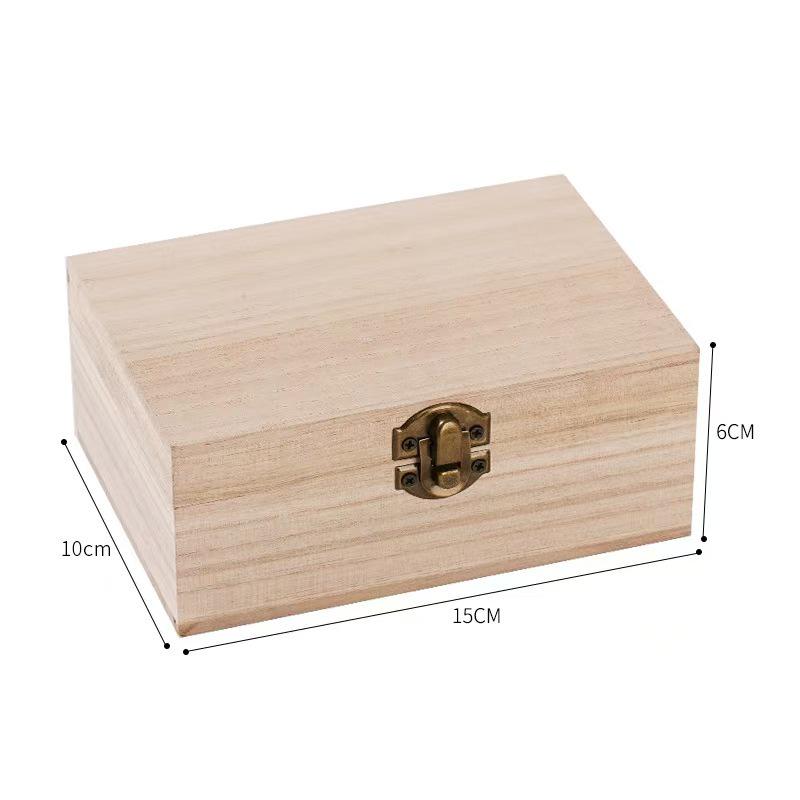 In-Stock Retro Paulownia Wooden Storage & Gift Box with Hinged Lid