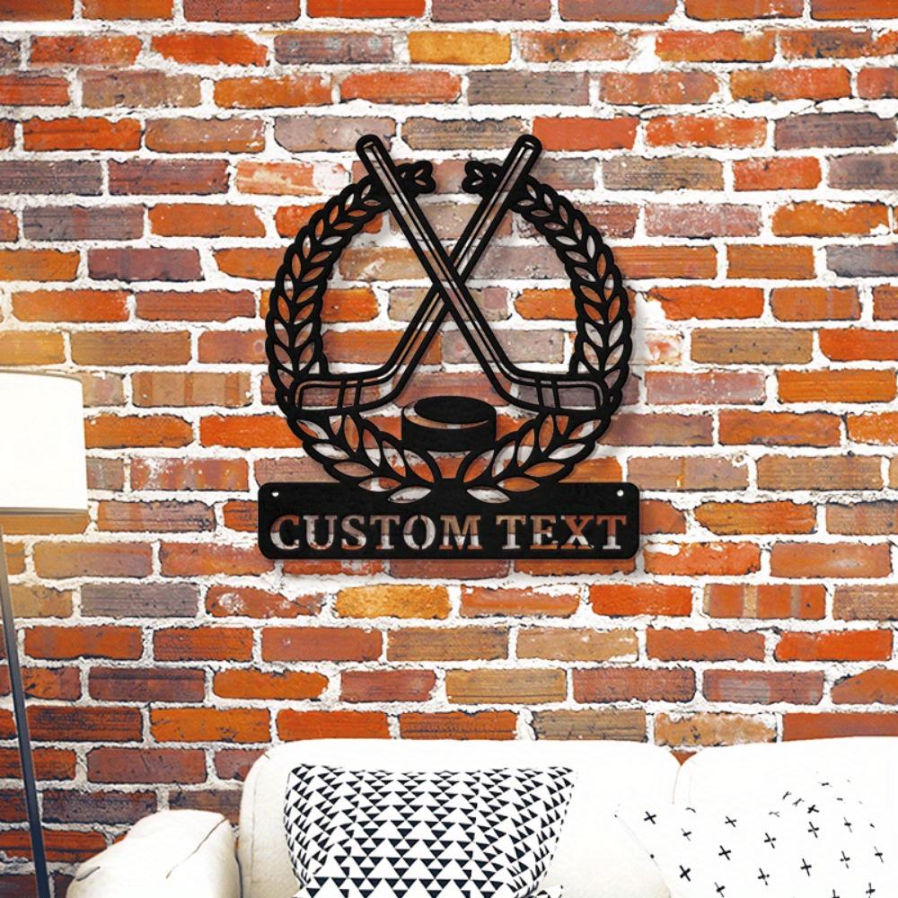 Metal Hockey Wall Art Custom Player Name Sign Home Decor