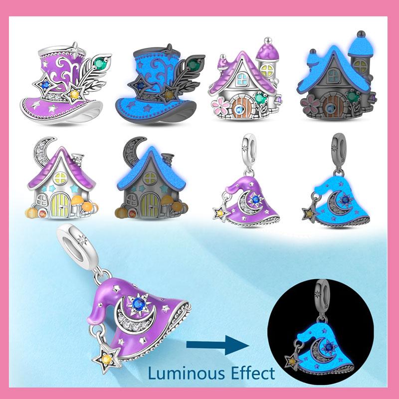 Kupferanhänger Bunte Fantasy Magieakademie Hexenhut Perlen Anhänger Passend für Original Armband DIY Schmuck für Frauen