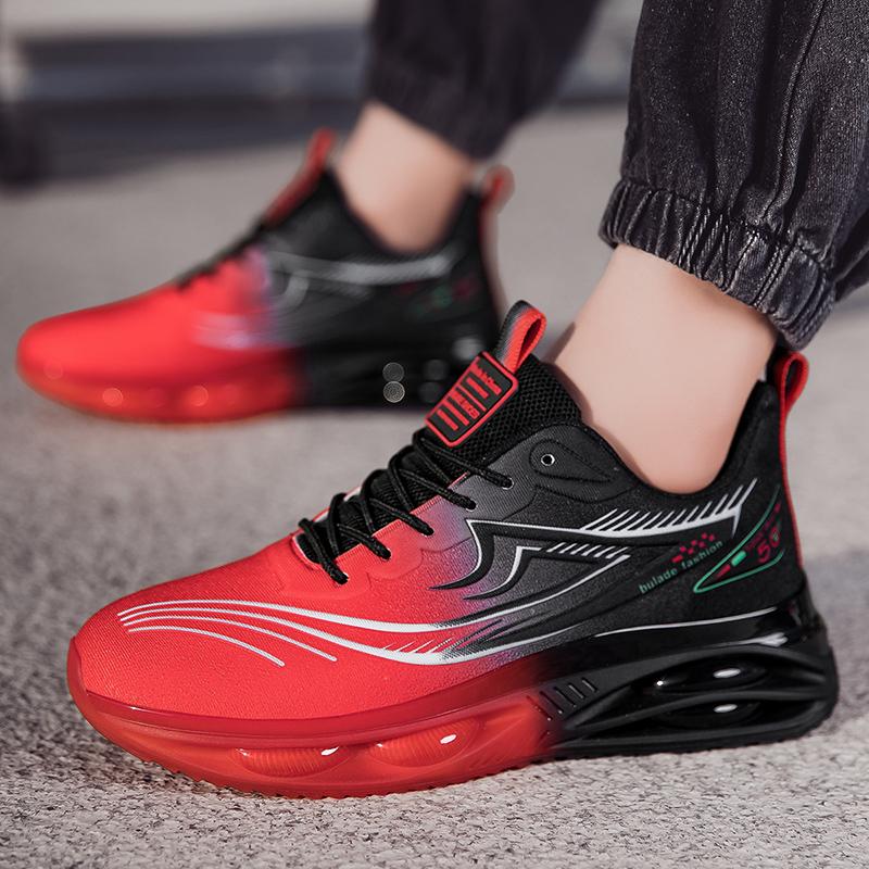 Men’s Red Sports Basketball Shoes Street Style Running Sneakers Shoes Students Over Sized Jogging Shoes