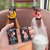 1 Pair Car Back Seat Headrest Hooks Cute Cartoon Figure Back Seat Hangers Car Handbag Clothes Hooks Auto Interior Accessories
