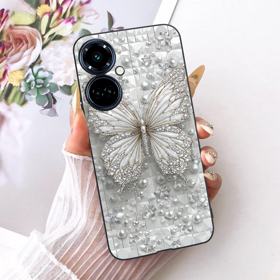 For Tecno Camon 19 Pro CI8 Case Camon19 Pro 5G CI7n Cover Pretty Butterfly Soft Silicone Black Cover For Tecno Camon 19 Neo Etui