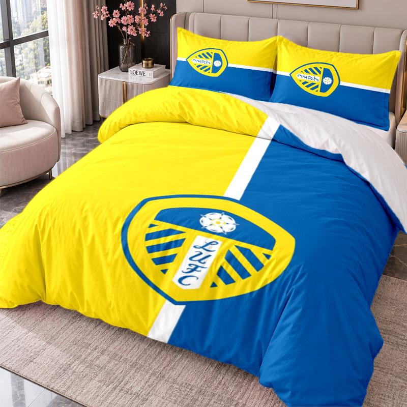Leeds United 3Pcs Bedding Set Duvet Cover With Two Pillowcases For Bedroom Home Decoration