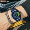 Regarder SANDA Mens Watch Rim Hub Watch Wheel Wristwatch Clock Sport Car Creative 360° Spinning Men Wrist Watch Reloj de hombre