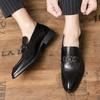 New pointed leather shoes men's fashion business dress casual shoes foreign trade driving loafers large size small leather shoes