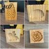 Easy Clean Dough Decorating Tools Wood Cookie Cutter Mold, Round Gingerbread Biscuit Stamp for Professional Pastry Shaping DIY Baking, Cake