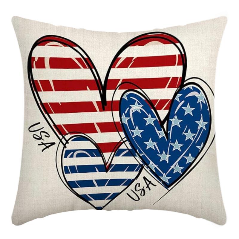 New Independence Day Cushion Pillow Cover Nordic Linen Pillow Cover