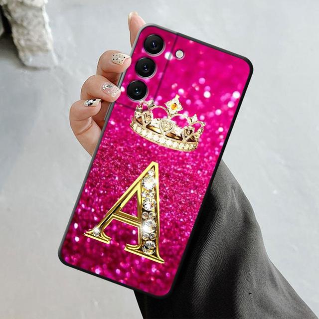 

Чехол с надписью «King Crown Letter», красный, розовый, золотой, с бриллиантами для Samsung Galaxy S23 S22 S21 S20 Fe Ultra S10 S9 S8 Plus Note 20ultra 10plus For Samsung S21