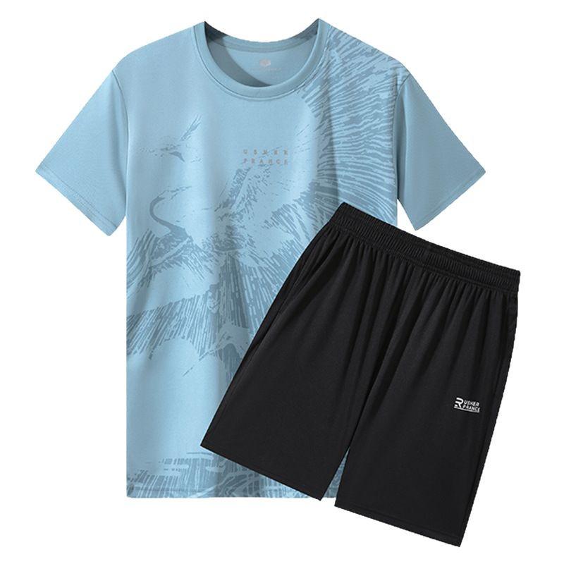 Unisex Quick-Dry Casual Summer Sportswear Set: Short Sleeve & Shorts for Football and Running