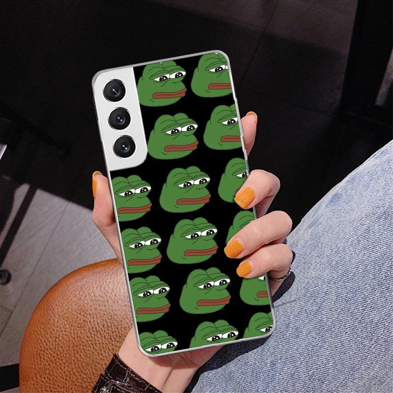 Süße Frösche Party Trauriger Pepe Handyhülle für Samsung Galaxy S26 S25 Edge S23 S24 Ultra S22 Plus S21 S20 FE Einzigartige Hülle Weiche Hülle G