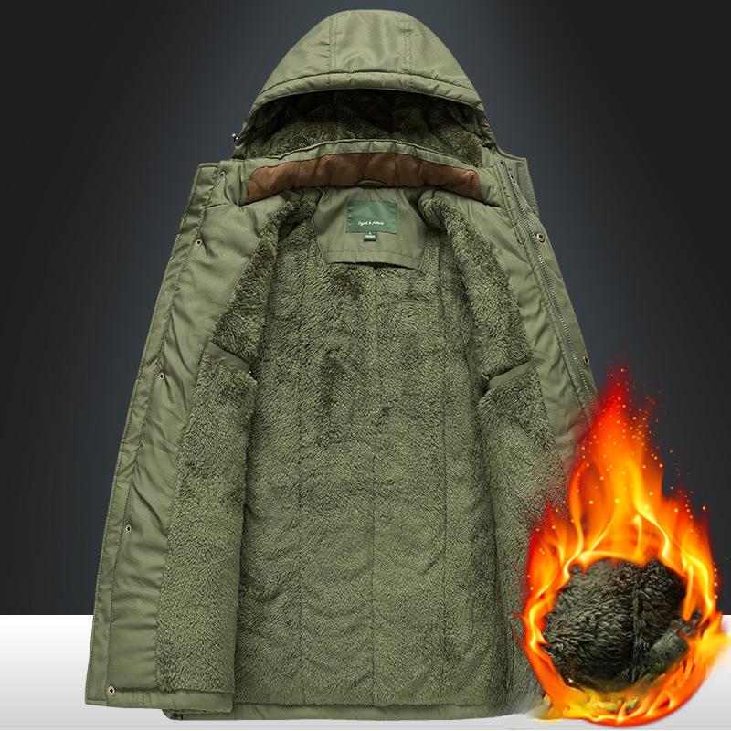Płaszcz męski zimowy Nowy luźny ocieplany płaszcz męski średniej długości ocieplany płaszcz plus kurtka ocieplana z kaszmiru ocieplany płaszcz
