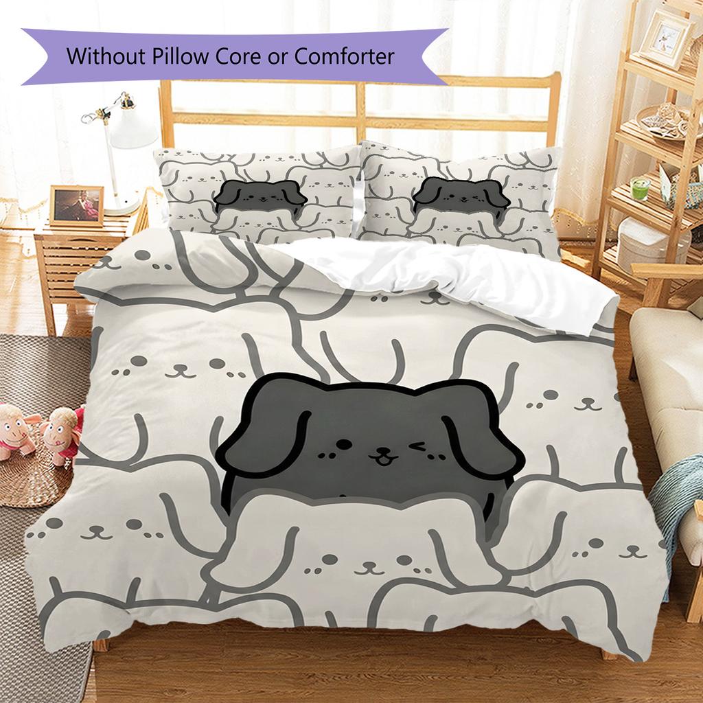 Dachshund Pattern Bedding Quilt Set Quilt Cover Pillowcase Home Decoration Birthday Gift (1 * duvet cover + 2 * pillowcase, without core)