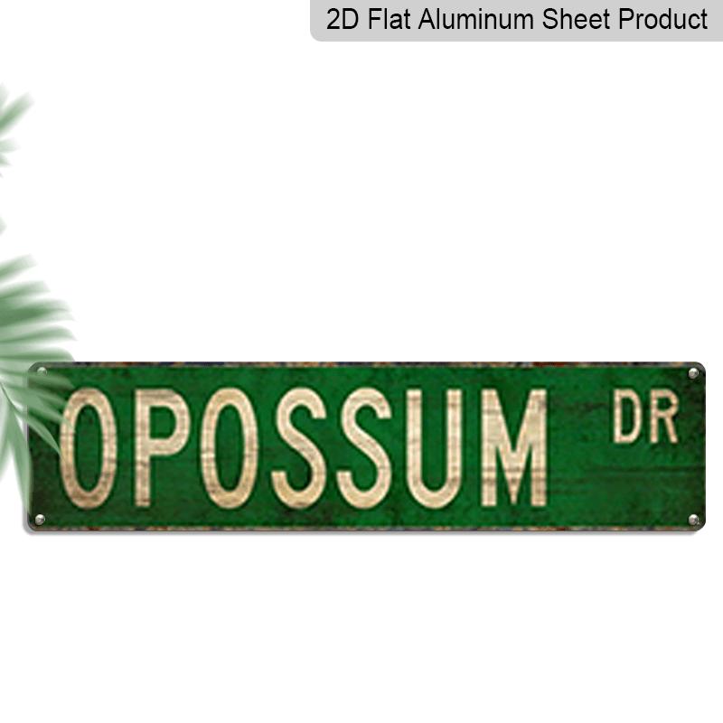 

2D Flat, 1pc, 3.94 X 15.74 Inches Aluminum Decorative Sign - Retro Green Opossum Drive License Plate Style Metal Wall Art - Waterproof Weatherproof 40cm x 10cm