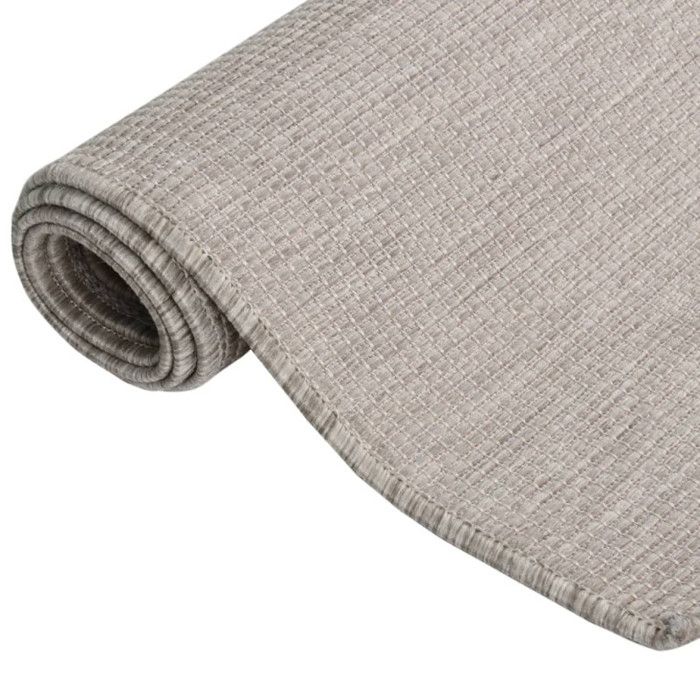 VidaXL Tapis à tissage plat d'extérieur 160x230 cm Taupe