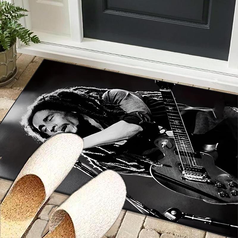 Bob music Vibrant Art Office Rug Chair Mat, Game Carpet, Suitable for Front Door, Bedroom, Living Room, Desk, Holiday Gift