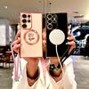 Plating Soft TPU Rose Case For For Samsung Galaxy S26 S25 S24 S23 S22 S21 Ultra Plus S25Ultra Magsafe Charge Cover Lanyard Bracelet