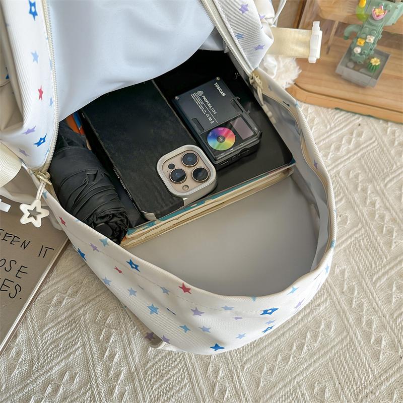 Star Print Backpack Student Schoolbag Women's Commuter Backpack