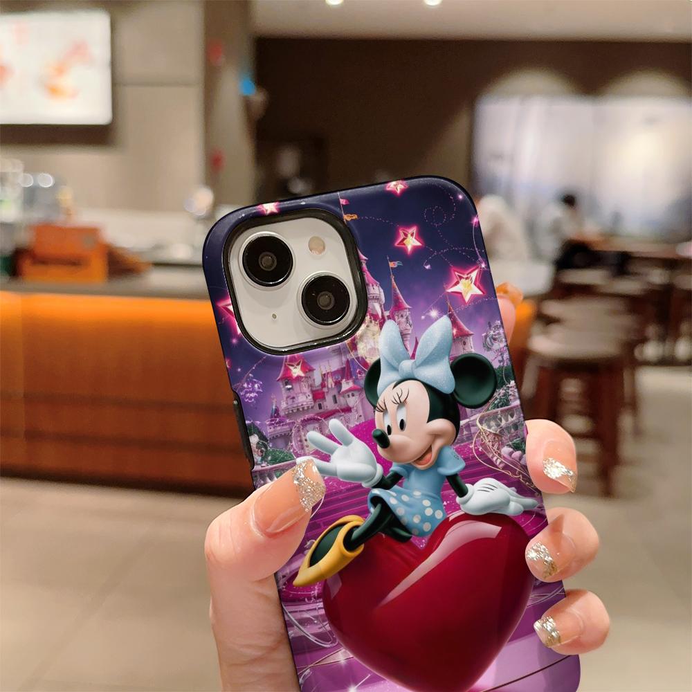 Disney phone case, double-layer protective cover, suitable for iPhone X/XS/SE/7/8/11/12/13/14/15/16/17 Pro Max Plus