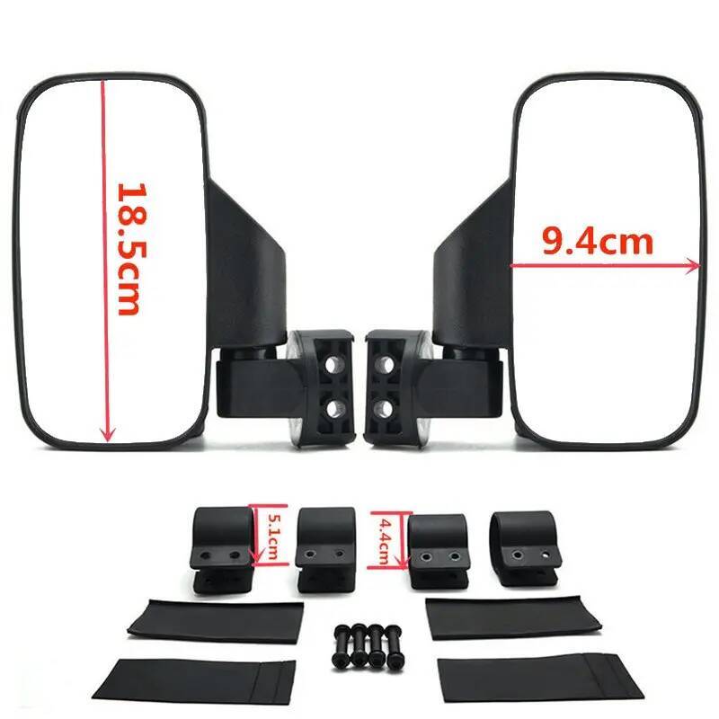 Mirror Rearview 1.75" Shockproof UTV ATV W/ Side Mirror 2" Roll Cages For Can Am For Polaris RZR 800 900 1000 For Yamaha W