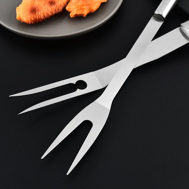Forchettone da barbecue per intaglio carne all'aperto