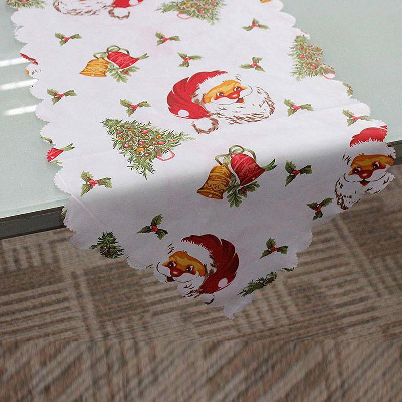 Versatile Red And White Santa Claus Table Runner Ideal For Holiday Celebrations 14x71 Inch