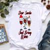 Santa Claus Riding A Dolphin Print Tshirt for Girls White Casual Christmas Gift Tshirt Fashionable Shortsleeved Tshirt Women