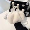 Modische, hochstrukturierte, gewebte Griffe, Wolkenplüschtasche, große Kapazität, Kunstpelz, Handtaschen für Mädchen, süßer Kürbis, Herbst/Winter, neue, vielseitige Damen-Umhängetasche