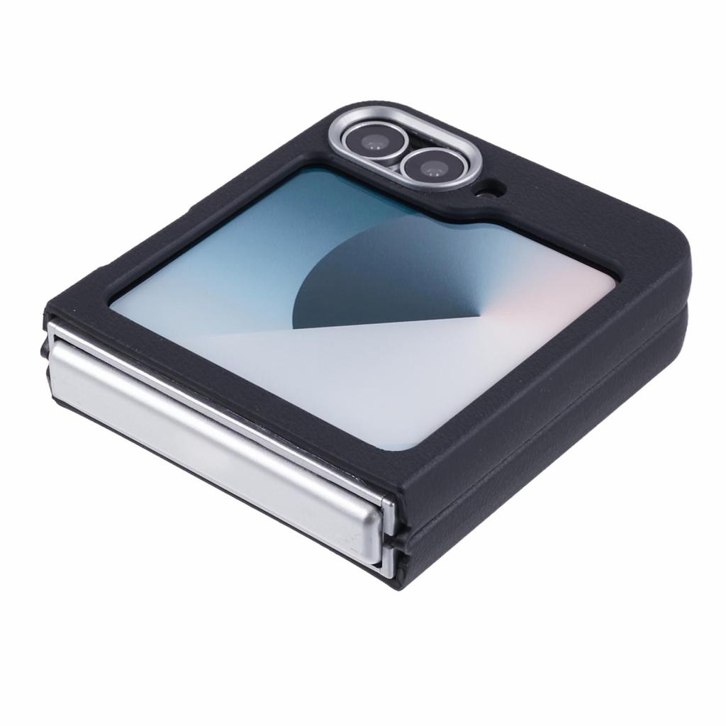 Für Samsung Galaxy Z Flip6 5G/Z Flip5 5G Hülle Lederstrukturierte TPU Stoßfeste Handyhülle