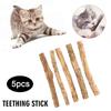 5 Packs Cat Teeth Grinding Rods Wooden Sky Polygon Treats Fresh Breath Pet Supplies Cat Toys for Dental Cleaning