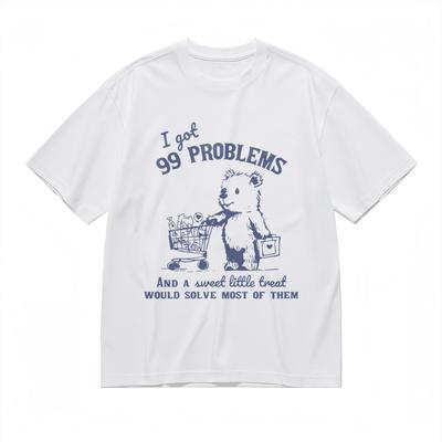 Damen Bequemes Mode Leicht Dehnbares Klassisches T-Shirt 99 Probleme Grafik-Tee